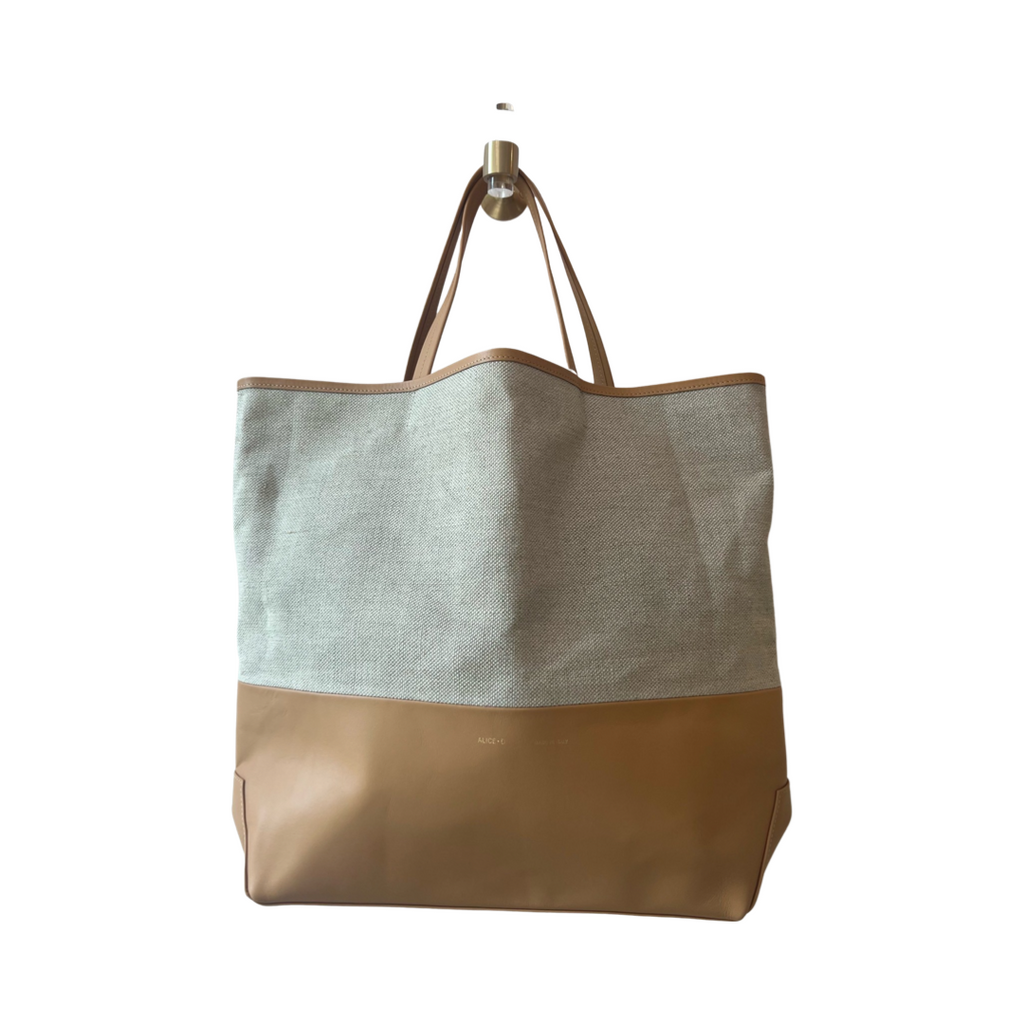 ALICE D.~ Large leather/canvas tote bag