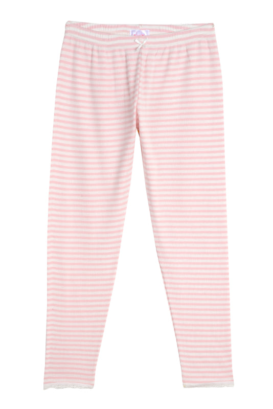 Polkadot GIRLS PJ PANT Pink Sailor Stripe w Lace
