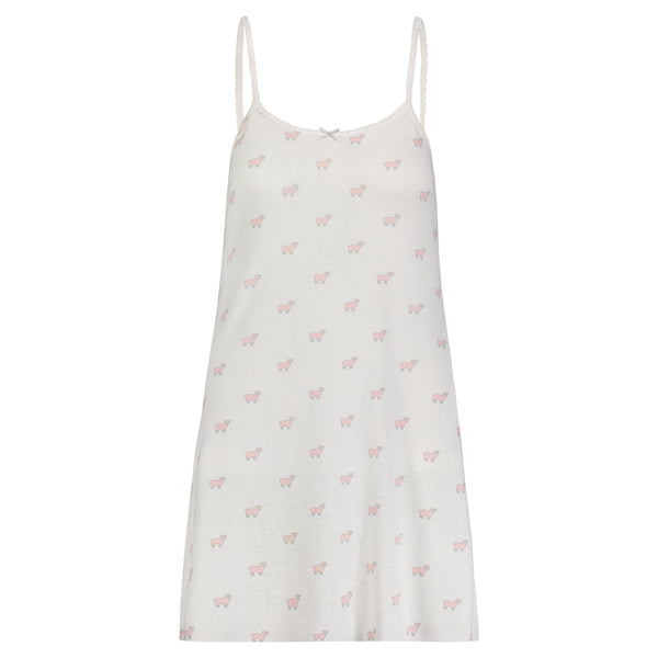 Polkadot PINK SHEEP Print SCOOP A LINE GOWN