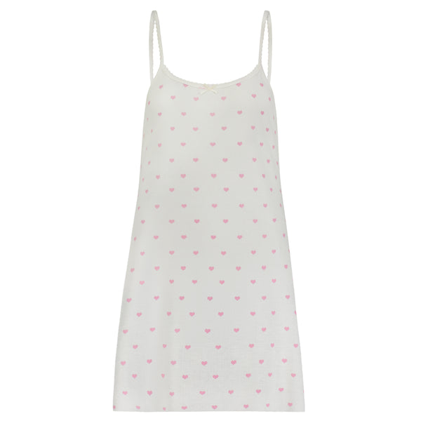 Polkadot Pink Hearts Print SCOOP A LINE GOWN