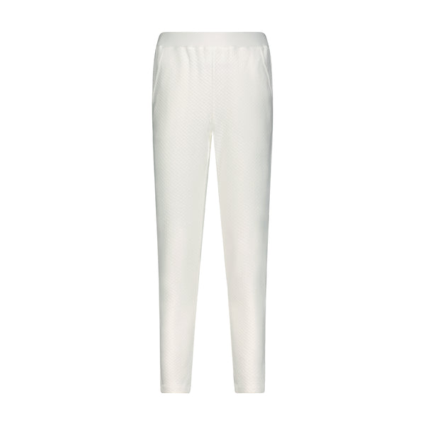 Polkadot QUILTED SLIM PANT White Soft Cotton