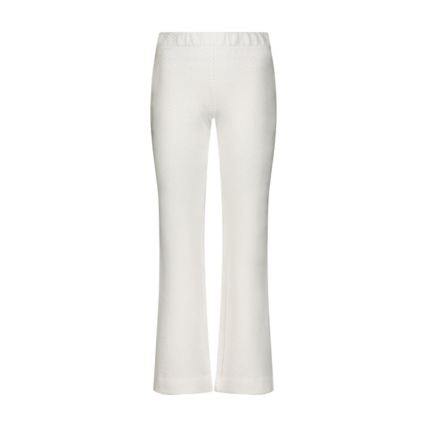 Polkadot QUILTED SMOKING WIDE LEG PANT White Soft Cotton -Sale