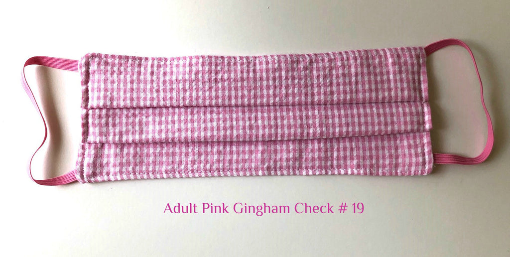 Mask Adult Pink Gingham Check # 19