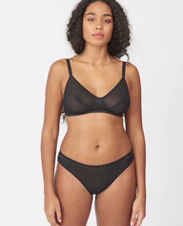 ARAKS~Tasia mesh Bralette ( Buff and Black)