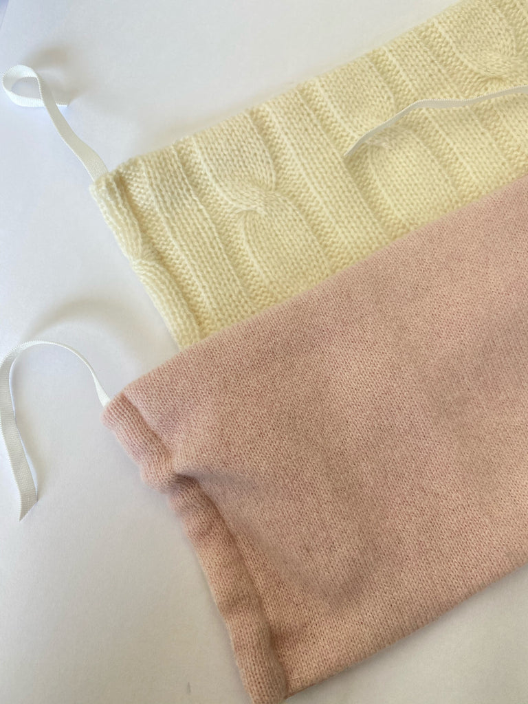 Cashmere Mask-  Pink Solid Knit