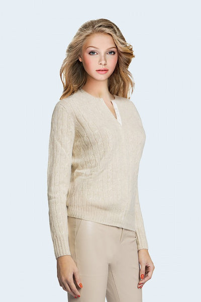 RICHARD GRAND ~ Cable button front cashmere cardigan