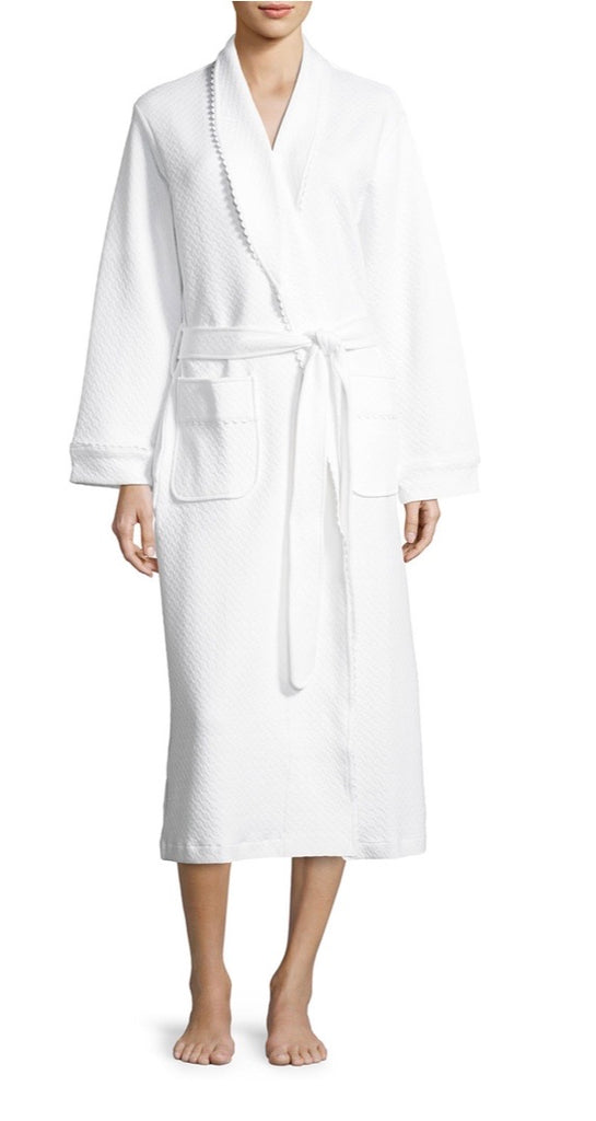 P. JAMAS ~ Quilted basket weave long robe