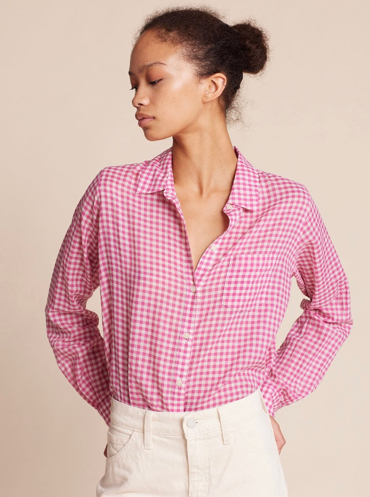 TROVATA~ Grace classic raspberry check shirt