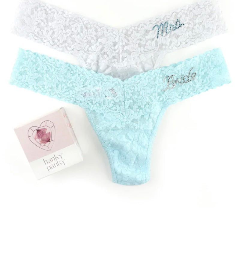 HANKY PANKY~ Box of 2 Bride and Mrs thongs low rise thong