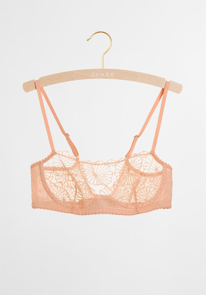 ICONE~Peach embroidered bra